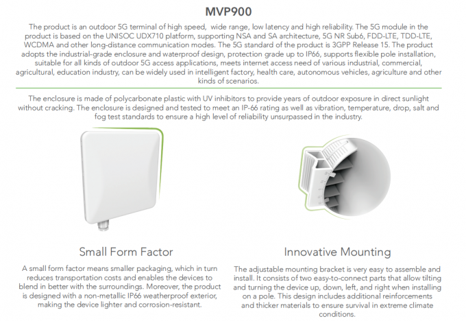 FDD / TDD-LTE / WCDMA 5G CPE Outdoor Router Supporting NSA SA Architecture